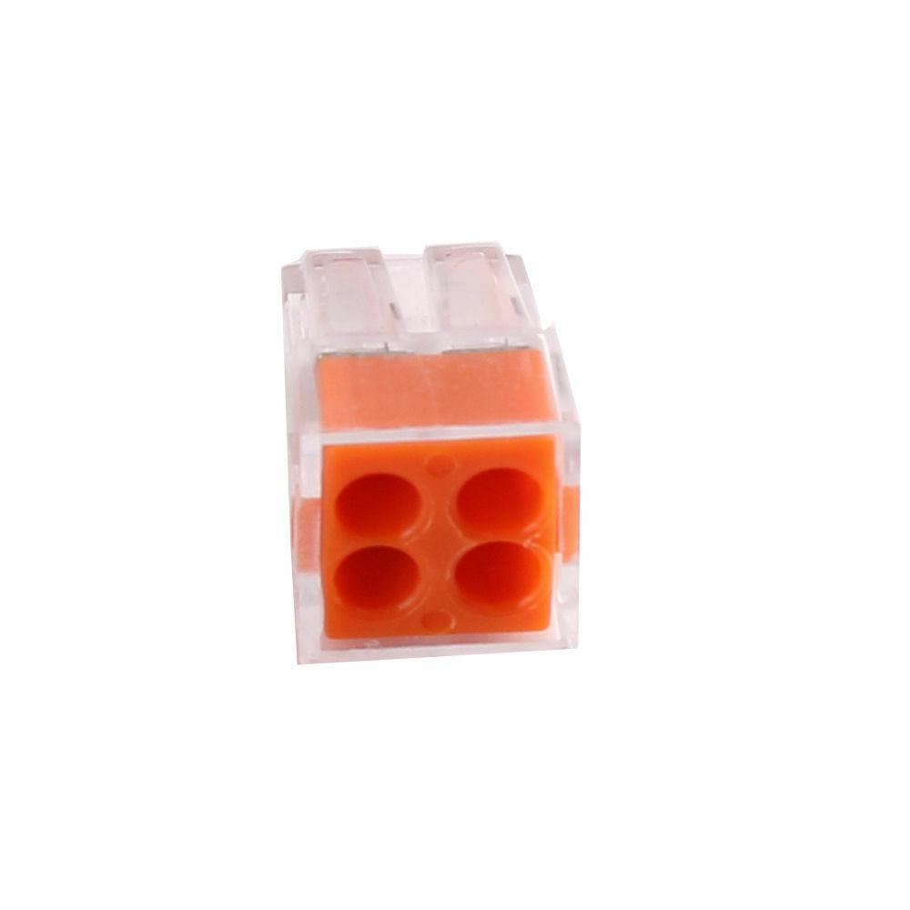 4 Way Connector Wire Pole Push Reusable Terminal Block Electric