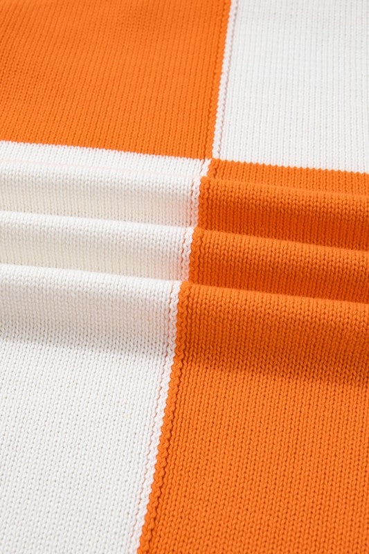 Plus Size Checker Drop Shoulder Open Front Cardiga